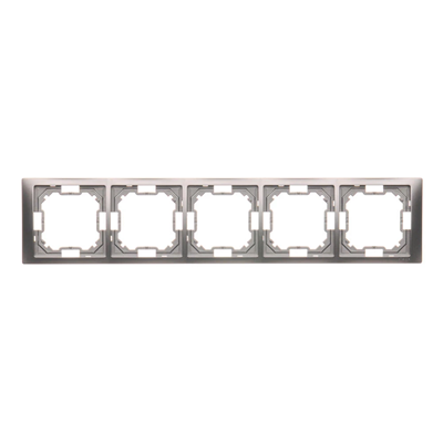 SIMON BASIC NEOS Ramka 5-krotna uniwersalna poziom i pion stal inox