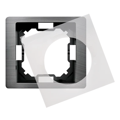 SIMON BASIC NEOS Single frame IP44 titanium, metallised