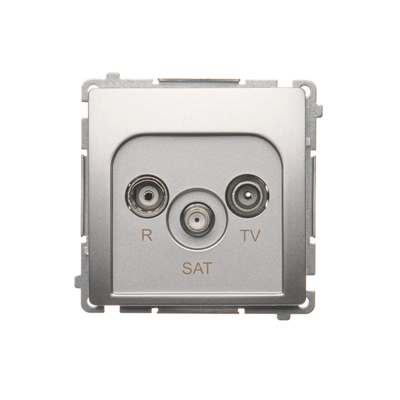 SIMON BASIC Pass-through antenna socket R-TV-SAT (module) silver mat