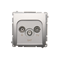 SIMON BASIC Pass-through antenna socket R-TV-SAT (module) silver mat
