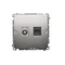 SIMON BASIC Presa antenna tipo "F" + computer RJ45 categoria 6 satinato metallizzato