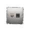 SIMON BASIC Presa antenna tipo "F" + presa computer RJ45, categoria 6, argento metallizzato opaco
