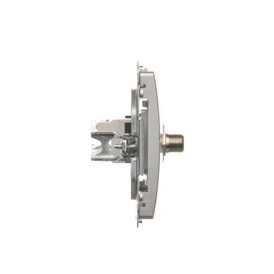 SIMON BASIC Presa antenna tipo "F" + presa computer RJ45, categoria 6, argento metallizzato opaco