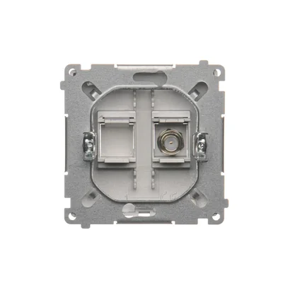 SIMON BASIC Presa antenna tipo "F", singola (modulo), argento opaco