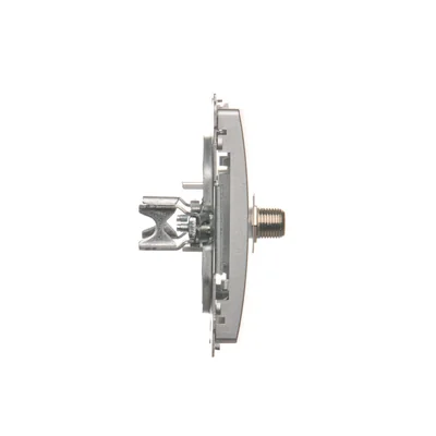 SIMON BASIC Presa antenna tipo "F", singola (modulo), argento opaco