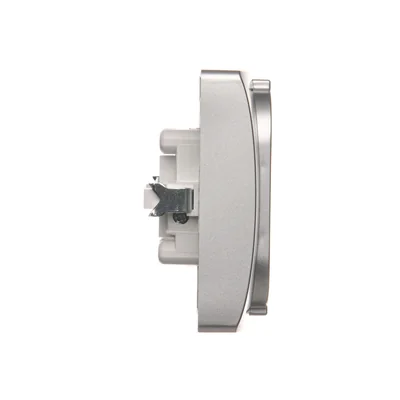 SIMON BASIC Presa con messa a terra, Schuko, doppia, con otturatori per percorsi corrente, argento opaco