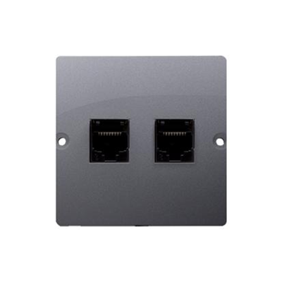 SIMON BASIC Presa doppia per computer RJ45, categoria 5e (modulo), argento opaco