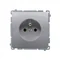SIMON BASIC Presa singola con messa a terra e tapparelle di percorso corrente 16A 250V inox