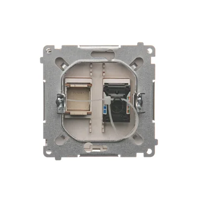 SIMON BASIC Presa singola per computer RJ45, categoria 6, con copertura antipolvere (modulo), cioccolato metallizzato opaco
