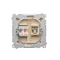 SIMON BASIC Prise antenne type "F" + ordinateur RJ45 catégorie 6 beige