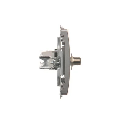 SIMON BASIC Prise antenne type "F" + ordinateur RJ45 catégorie 6 inox métallisé
