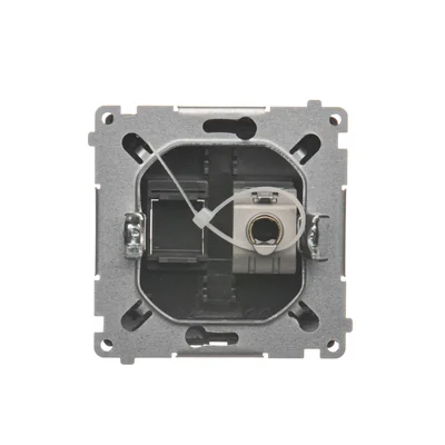 SIMON BASIC Prise informatique simple blindée RJ45 catégorie 6 avec cache anti-poussière (module) graphite mat métallisé