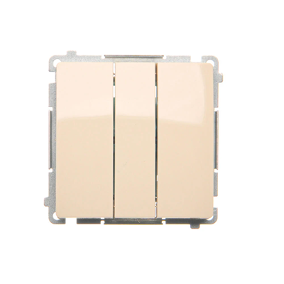 SIMON BASIC Przycisk potrójny 10A 250V beżowy