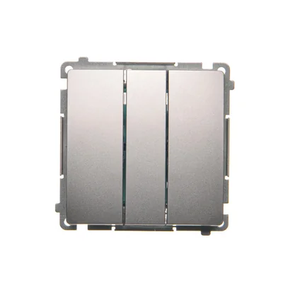 SIMON BASIC Przycisk potrójny z podświetleniem LED 10A 250V srebrny mat