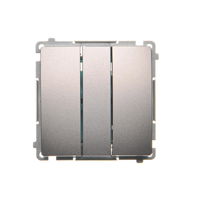 SIMON BASIC Przycisk potrójny z podświetleniem LED 10A 250V stal inox