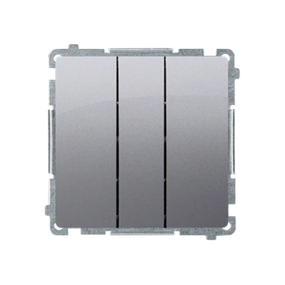 SIMON BASIC Przycisk potrójny z podświetleniem LED 10A 250V stal inox