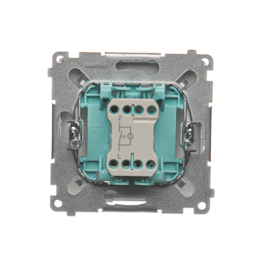 SIMON BASIC Pulsador de timbre retroiluminado (módulo) 10AX 230V conectores rápidos, plata mate