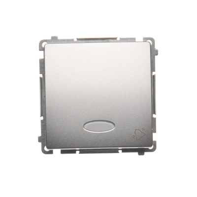 SIMON BASIC Pulsador de timbre retroiluminado (módulo) 10AX 230V conectores rápidos, plata mate