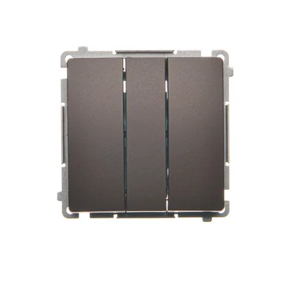 SIMON BASIC Pulsador triple 10A 250V chocolate