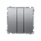 SIMON BASIC Pulsador triple con retroiluminación LED 10A 250V Acero inoxidable