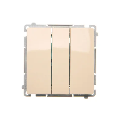 SIMON BASIC Pulsador triple con retroiluminación LED 10A 250V beige