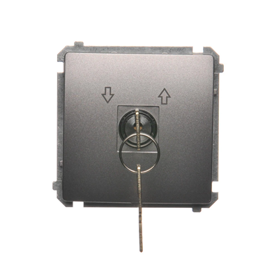 SIMON BASIC Pulsante per tapparelle con chiave, 3 posizioni "I-0-II" 2 contatti N/O, acciaio inox