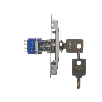 SIMON BASIC Pulsante per tapparelle con chiave, 3 posizioni "I-0-II" 2 contatti N/O, argento opaco