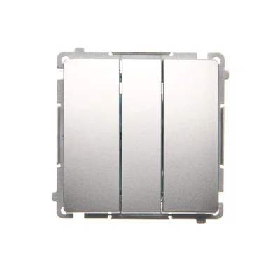 SIMON BASIC Pulsante triplo 10A 250V argento opaco