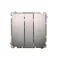 SIMON BASIC Pulsante triplo con retroilluminazione LED 10A 250V acciaio inox