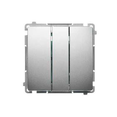 SIMON BASIC Pulsante triplo con retroilluminazione LED 10A 250V satinato