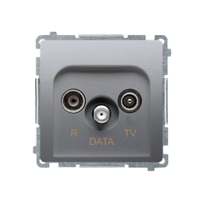 SIMON BASIC R-TV-DATA socket (module) silver mat