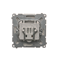 SIMON BASIC R-TV-DATA socket (module) silver mat