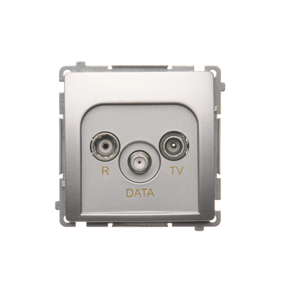 SIMON BASIC R-TV-DATA socket (module) silver mat