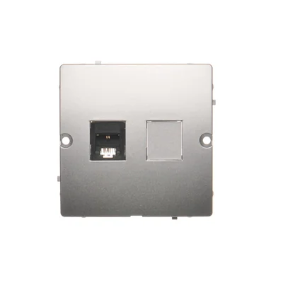 SIMON BASIC RJ11 Telefondose (Modul) Schraubmontage silber matt