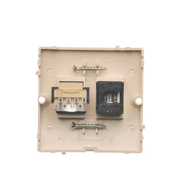 SIMON BASIC Розетка комп'ютерна RJ45 категорія 5e + телефонна RJ11 (модуль) бежева