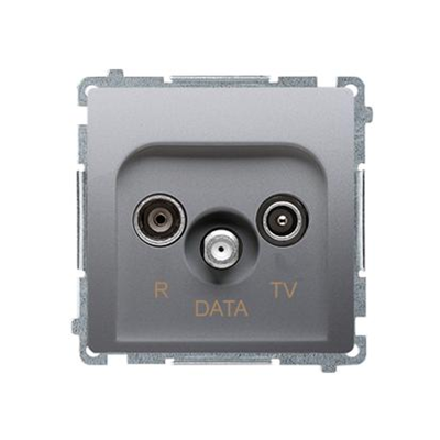 SIMON BASIC Розетка R-TV-DATA (модуль) срібло мат