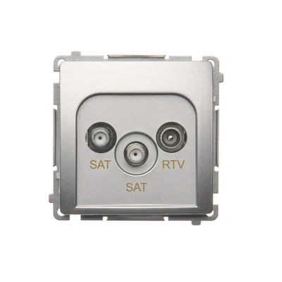 SIMON BASIC SAT-SAT-RTV presa doppia antenna satellitare, argento opaco