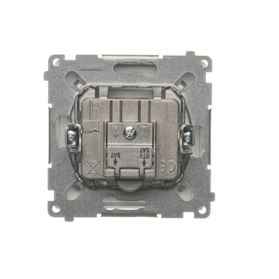 SIMON BASIC SAT-SAT-RTV satellite double antenna socket, matt silver