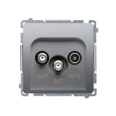 SIMON BASIC SAT-SAT-RTV satellite double antenna socket, matt silver