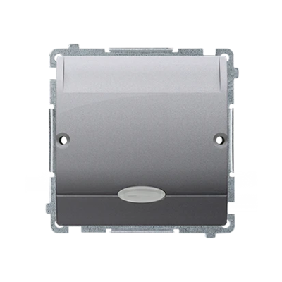 SIMON BASIC Single hotel switch with backlight 10(2)A silver mat