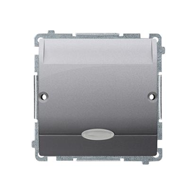 SIMON BASIC Single hotel switch with backlight 10(2)A silver mat