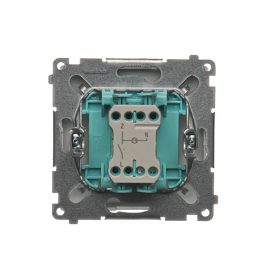 SIMON BASIC Single-pole switch (module) with LED signaling 10AX 230V silver matt