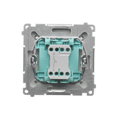 SIMON BASIC Single push-button without pictogram (module) 10AX 250V quick connectors satin metallized