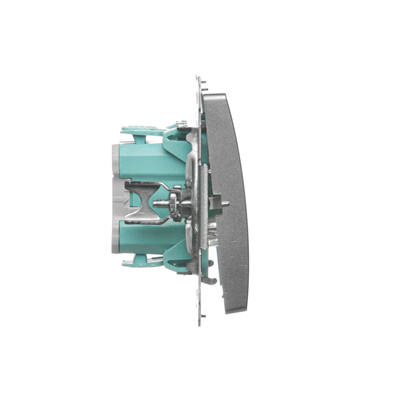 SIMON BASIC Single push-button without pictogram (module) 10AX 250V quick connectors satin metallized