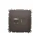 SIMON BASIC Single shielded computer socket RJ45 category 6 with anti-dust cover (module) chocolate matt metallized