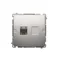 SIMON BASIC Single shielded computer socket RJ45 category 6 with anti-dust cover (module) silver matt metallized