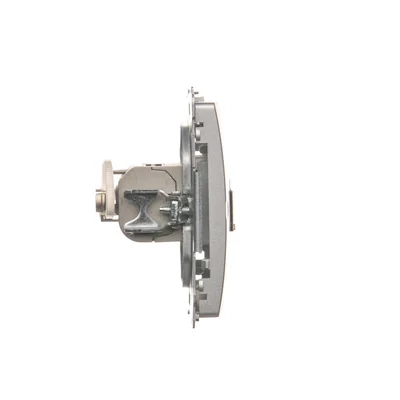 SIMON BASIC Single shielded computer socket RJ45 category 6 with anti-dust cover (module) silver matt metallized