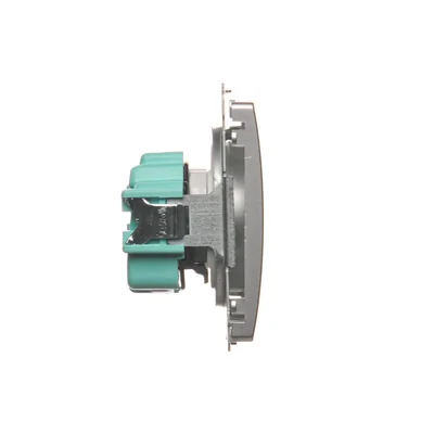 SIMON BASIC Single socket outlet with earthing and shutters for current paths 16A 250V silver matt