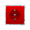 SIMON BASIC Single socket outlet with earthing, Schuko type, with shutters for current paths, red 16A