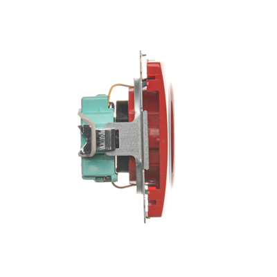 SIMON BASIC Single socket outlet with earthing, Schuko type, with shutters for current paths, red 16A
